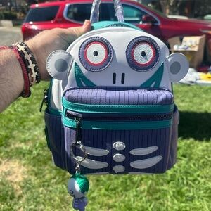 Loungefly Robot Backpack - White, Blue, Purple